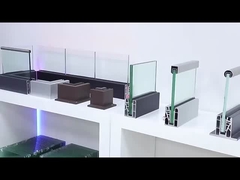 Grey Aluminum U Channel Glass Railing 10mm Thick Frameless Glass Balustrade