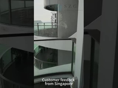 12mm Staircase Frameless Glass Balcony Railing U Channel With LED Light