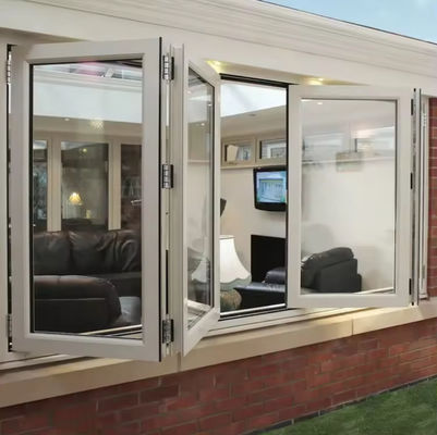 Customizable Aluminum Folding Window with Tempered Insulated Glass for Energy Cost Savings and ISO9001-2008 Certified