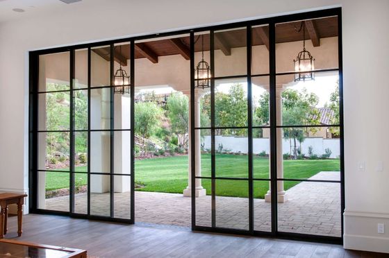 Commercial Aluminum Sliding Door with Laminated Glass and Fluorocarbon Spraying for Anodized Finishes
