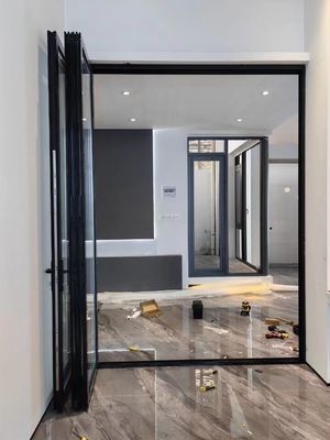 Thermal Break Aluminum Folding Door with Dust Resistant Tempered Glass for Modern Spaces