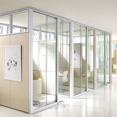 Commercial Glass Partition Wall with 10 Years Warranty Custom Sizes and Double Tempered Glass