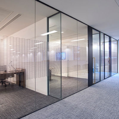 Customized Office Glass Office Partitions Space Saving Frosted Glass Partition