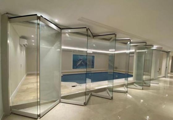 50 Years Life Span Aluminum Folding Door with Anodized Finishes and Fluorocarbon Spraying