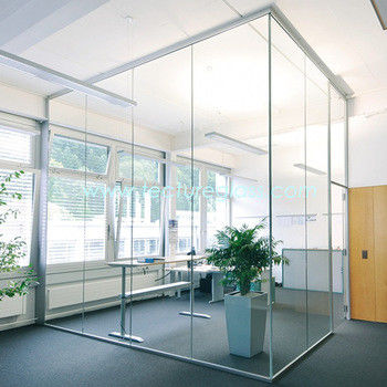 quality  Dustproof Glass Partition Wall Easy Cleaning Glass Office Partitions factory