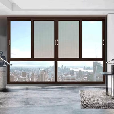 Commercial Soundproof Aluminum Sliding Window with 1.4mm-2.0mm Profile Thickness and Anodized Waterproof Finish