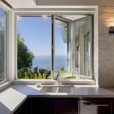 Customizable Aluminum Folding Window with Tempered Insulated Glass for Energy Cost Savings and ISO9001-2008 Certified
