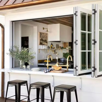 Custom Balcony Aluminum Folding Window Tempered Insulated Folding Glass Window