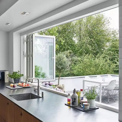 Customizable Aluminum Folding Window with Tempered Insulated Glass for Energy Cost Savings and ISO9001-2008 Certified