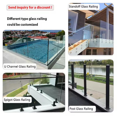 Lamel U Channel Glass Balustrade Top Mounted Installation With Laminated Glass