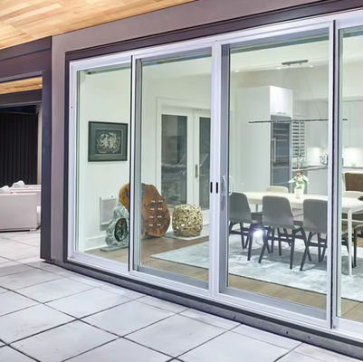 Safety Residential Aluminum Sliding Glass Doors Insulated Glass With Thermal Break Profile