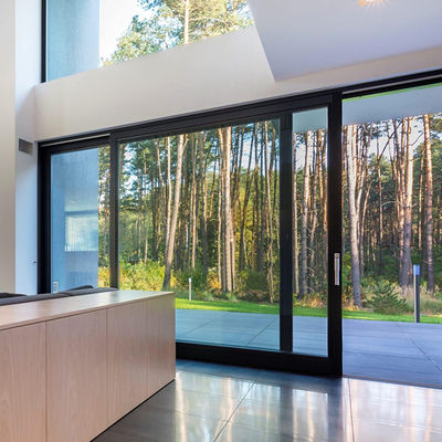 Safety Residential Aluminum Sliding Glass Doors Insulated Glass With Thermal Break Profile