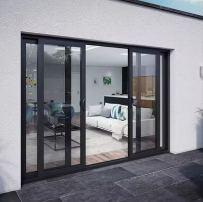 Safety Residential Aluminum Sliding Glass Doors Insulated Glass With Thermal Break Profile
