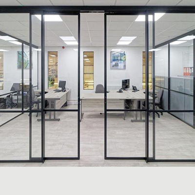 Frosted Glass White Aluminum Sliding Door with Dust Resistant Anodized Finishes