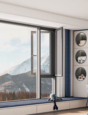 Secure Aluminum Swing Window with Tempered Insulated Glass and Multi-point Locking System