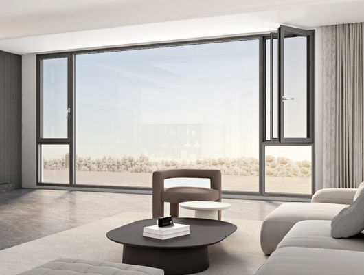 Secure Aluminum Swing Window with Tempered Insulated Glass and Multi-point Locking System