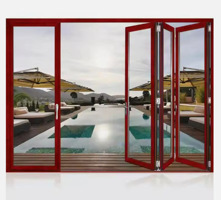 Thermal Break Aluminum Folding Door with Dust Resistant Tempered Glass for Modern Spaces