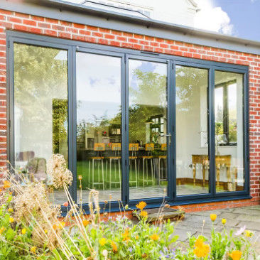 Customizable House Aluminum Folding Door Laminated Glass With Lockable Handle