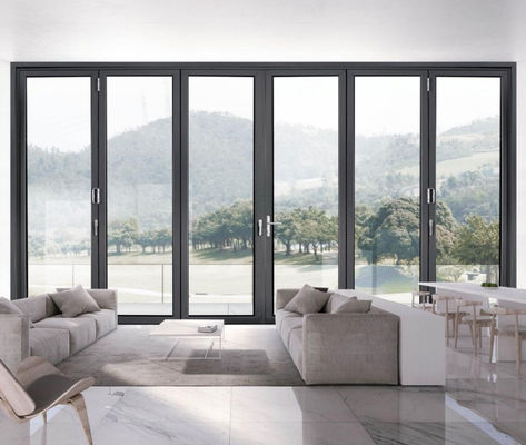 Customizable House Aluminum Folding Door Laminated Glass With Lockable Handle