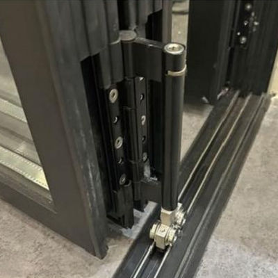Fluorocarbon Spraying Aluminum Folding Door with Tempered Glass and Customized Size