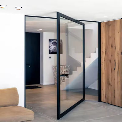 Aluminum Alloy Frameless Glass Pivot Door Corrosion Resistant Easy Cleaning