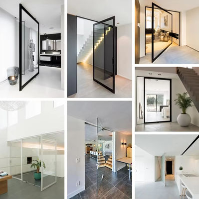 Aluminum Alloy Frameless Glass Pivot Door Corrosion Resistant Easy Cleaning
