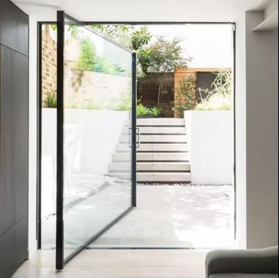 Customizable Powder Coated Aluminum Pivot Door Laminated Glass Pivot Entry Door
