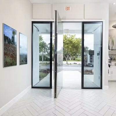 Customizable Powder Coated Aluminum Pivot Door Laminated Glass Pivot Entry Door