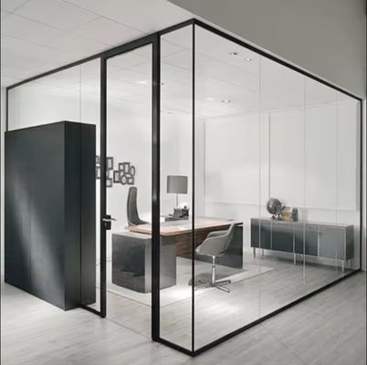 Modern Aluminum Frame Glass Partition Wall with 10 Years Warranty Custom Sizes and Powder Coating