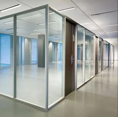 Corrosion Resistant Glass Partition Wall with 10 Years Warranty and Custom Sizes