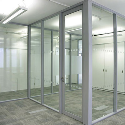 Customized Size Powder Coated Aluminum Frame Glass Partition Wall with Fluorocarbon Spraying