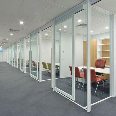 Customized Size Powder Coated Aluminum Frame Glass Partition Wall with Fluorocarbon Spraying