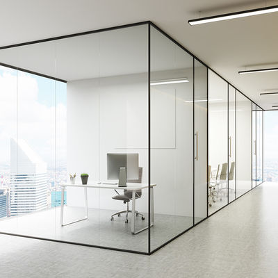 Sleek Design Aluminum Frame Glass Partition Wall with 10 Years Warranty for Office and Home