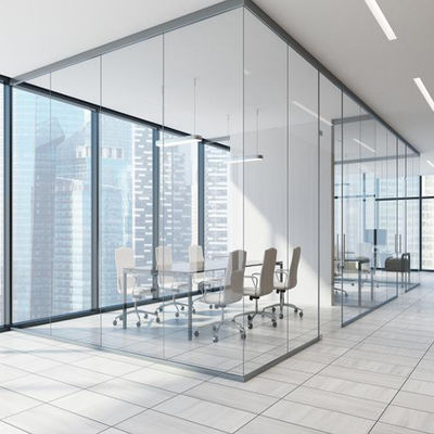 Dustproof and Easy Cleaning Glass Partition Wall with 10-Year Warranty for Office Spaces