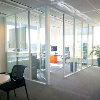 Dustproof and Easy Cleaning Glass Partition Wall with 10-Year Warranty for Office Spaces