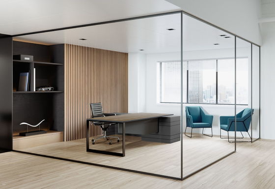 Commercial Office Glass Partition Walls High Security Easy Maintenance