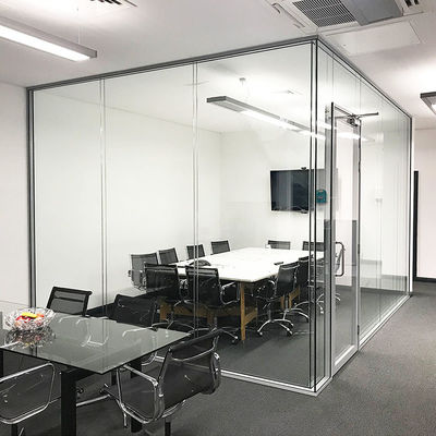 Customized Residential Glass Partition Walls Easy Cleaning Aluminum Glass Divider
