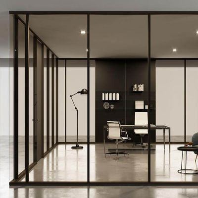 Customized Residential Glass Partition Walls Easy Cleaning Aluminum Glass Divider