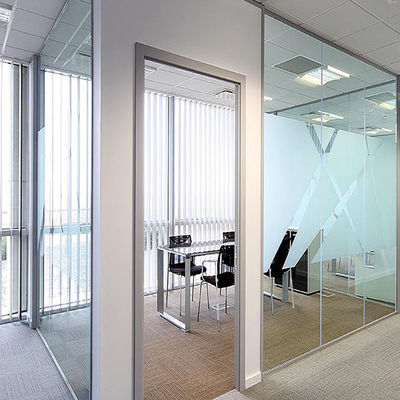 Customized Residential Glass Partition Walls Easy Cleaning Aluminum Glass Divider