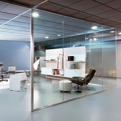 Slim Frame Demountable Glass Partitions Clear and Tempered Glass