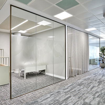 Slim Frame Demountable Glass Partitions Clear and Tempered Glass