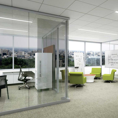 Customized 8mm Glass Partition Doors Dust Resistant And Sound Insulation