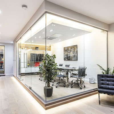 Customizable Aluminum Frame Glass Partition Wall with 8mm 10mm 12mm Tempered Glass for Office Sound Insulation