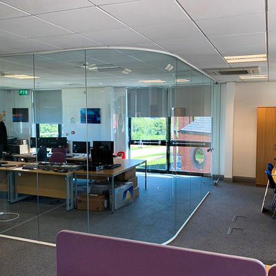 Modern Design Thick Frame Glass Office Walls With Tempered Glass