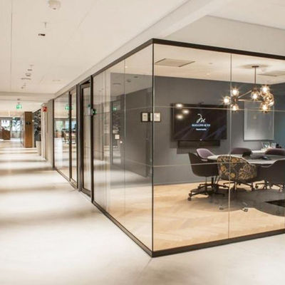 Modern Design Thick Frame Glass Office Walls With Tempered Glass