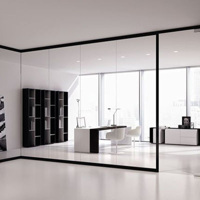 Flexible Glass Partition Wall Aluminum Frame Soundproof Office Partitions