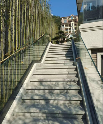 Lamel Outdoor Glass Balcony Balustrade With Aluminum U Shape Channel