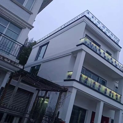 Grey Aluminum U Channel Glass Railing 10mm Thick Frameless Glass Balustrade