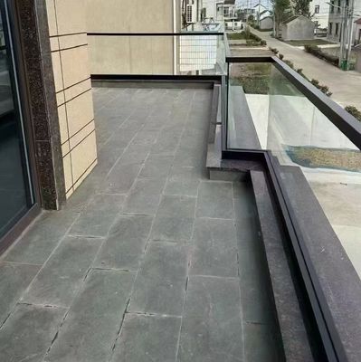 Outdoor Deck Frameless Glass Railing System With Handrail On Glass Top