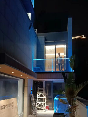 Easy Installation Aluminum U Channel Glass Railing Modern With LED Light